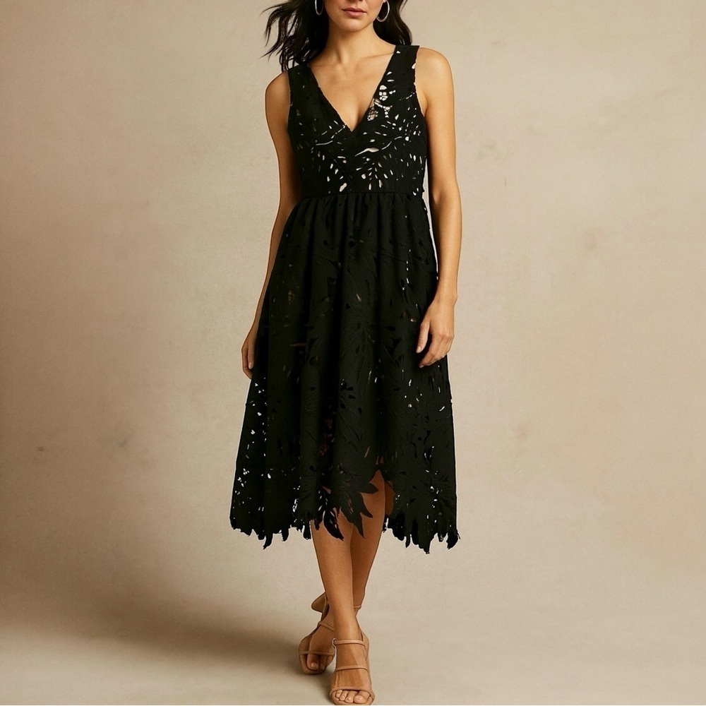 DRESS THE POPULATION Rita Floral‎ Lace Dress